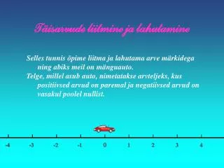 t isarvude liitmine ja lahutamine