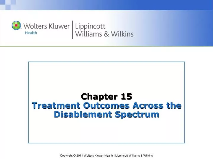 chapter 15 treatment outcomes across the disablement spectrum