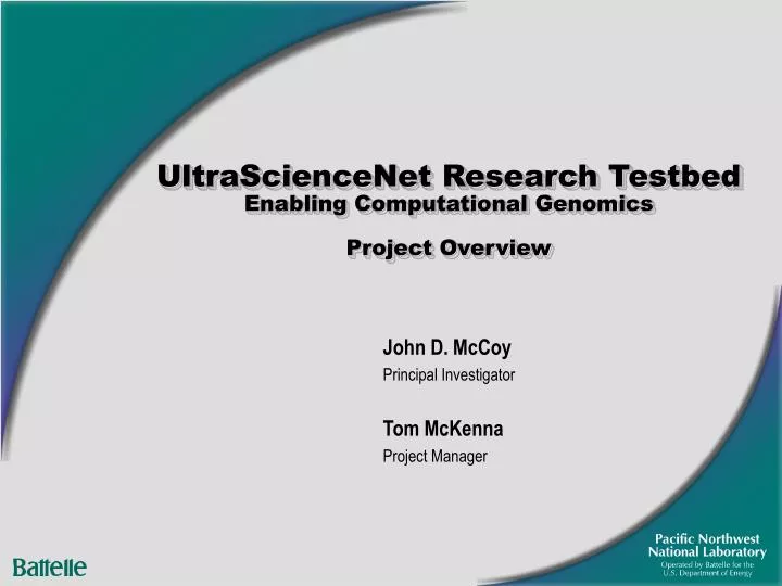 ultrasciencenet research testbed enabling computational genomics project overview
