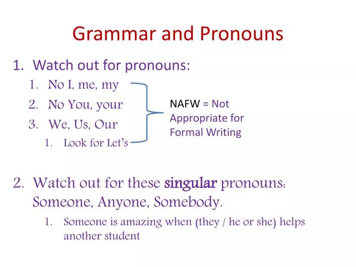 grammar and pronouns