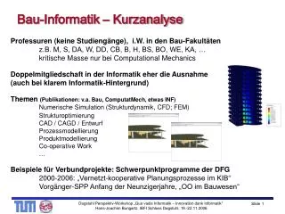 bau informatik kurzanalyse
