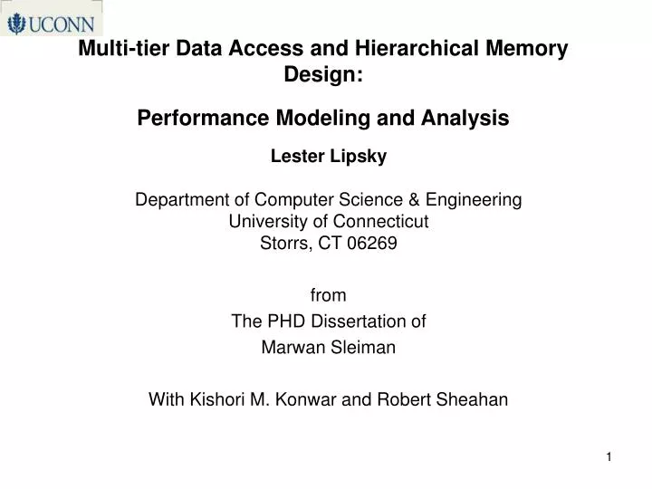 multi tier data access and hierarchical memory design performance modeling and analysis