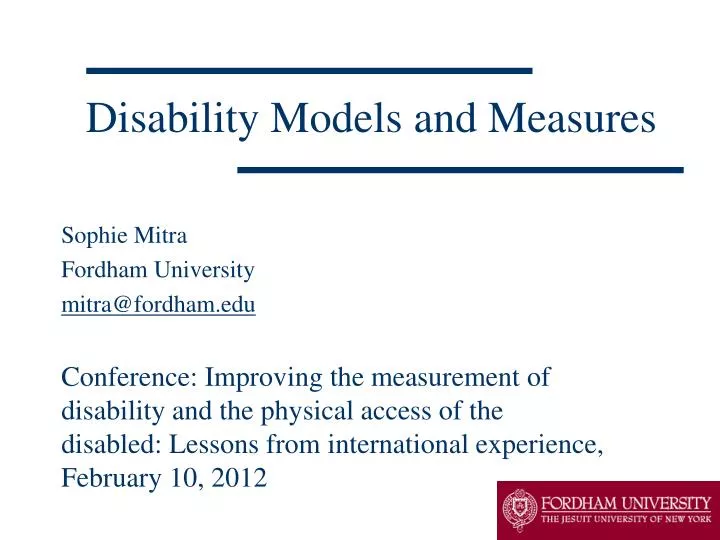 disability models and measures