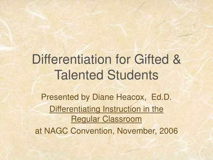 differentiation for gifted talented students