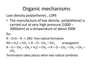 Organic mechanisms