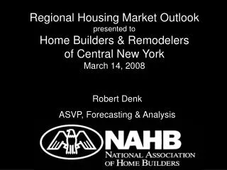Robert Denk ASVP, Forecasting &amp; Analysis