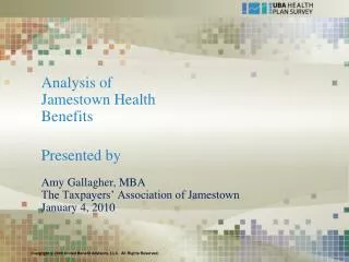 Analysis of Jamestown Health Benefits