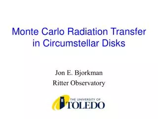 Monte Carlo Radiation Transfer in Circumstellar Disks