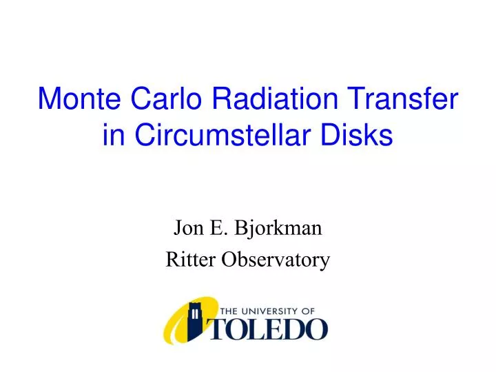 monte carlo radiation transfer in circumstellar disks