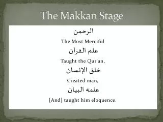 The Makkan Stage