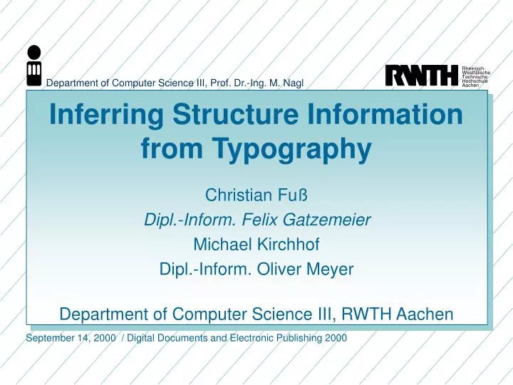 inferring structure information from typography