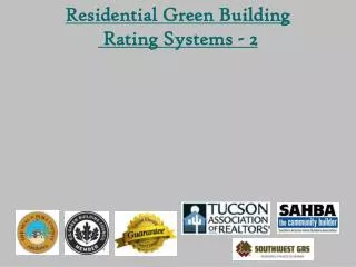 Residential Green Building Rating Systems - 2