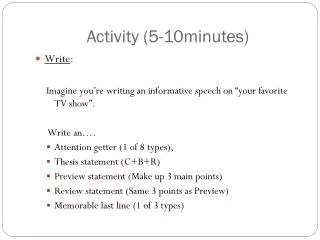 Activity (5-10minutes)