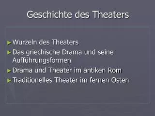 geschichte des theaters