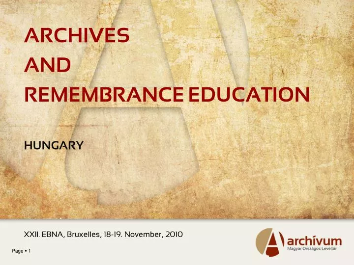 archives and remembrance education