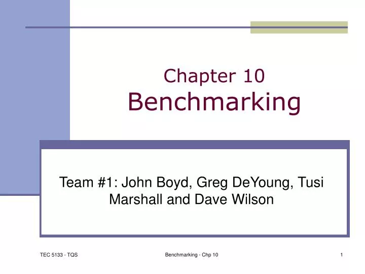 chapter 10 benchmarking