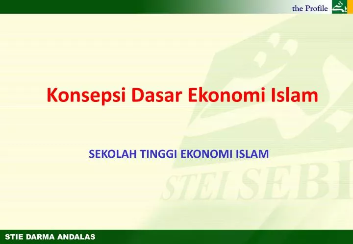 konsepsi dasar ekonomi islam