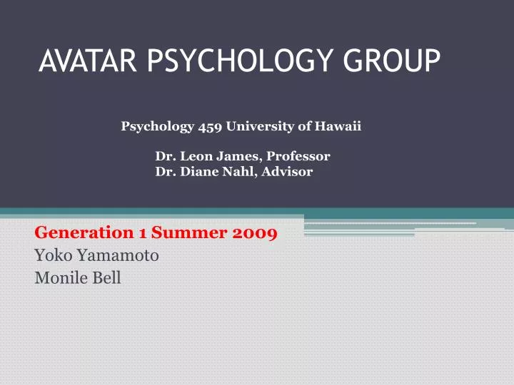 avatar psychology group