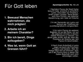 f r gott leben