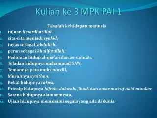 kuliah ke 3 mpk pai 1