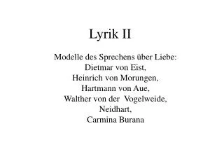 lyrik ii