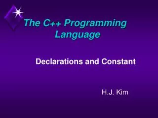 The C++ Programming 		Language