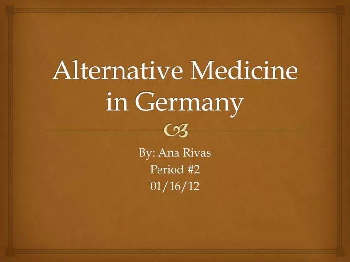 alternative medicine in germany