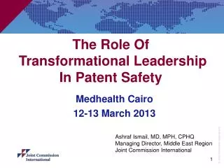 The Role Of Transformational Leadership In Patent Safety