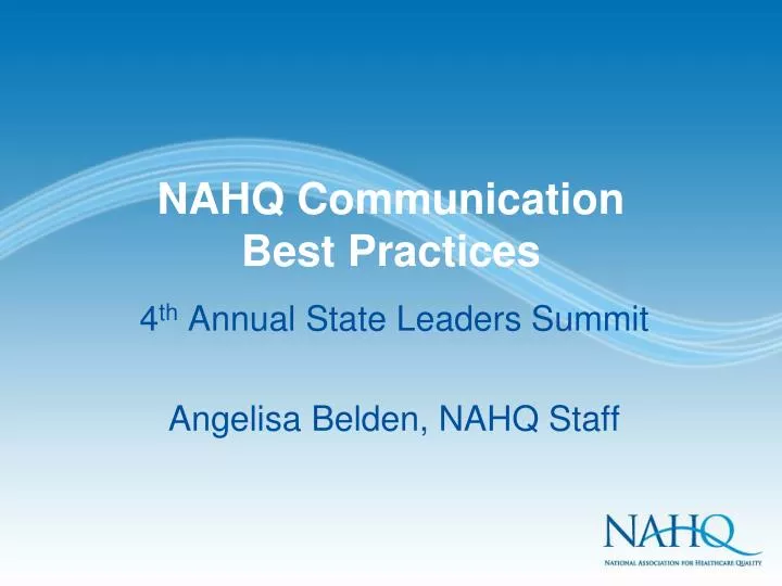 nahq communication best practices