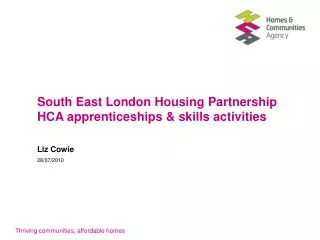 South East London Housing Partnership HCA apprenticeships &amp; skills activities