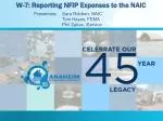 W-7: Reporting NFIP Expenses to the NAIC - slide 1