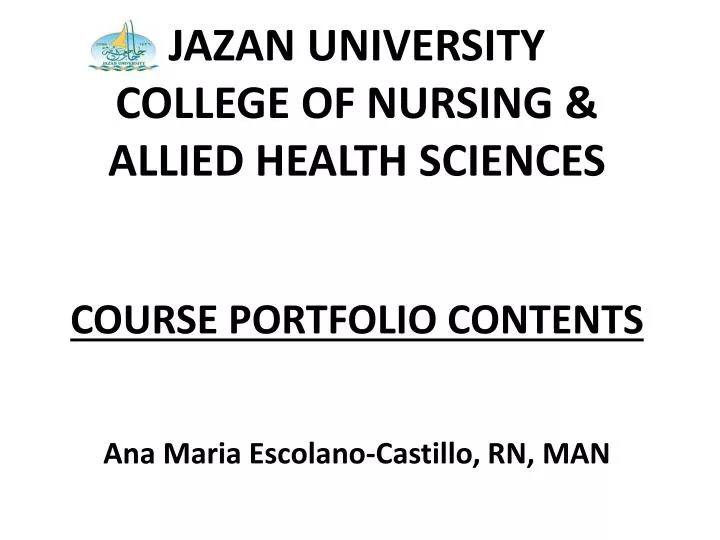 jazan university college of nursing allied health sciences
