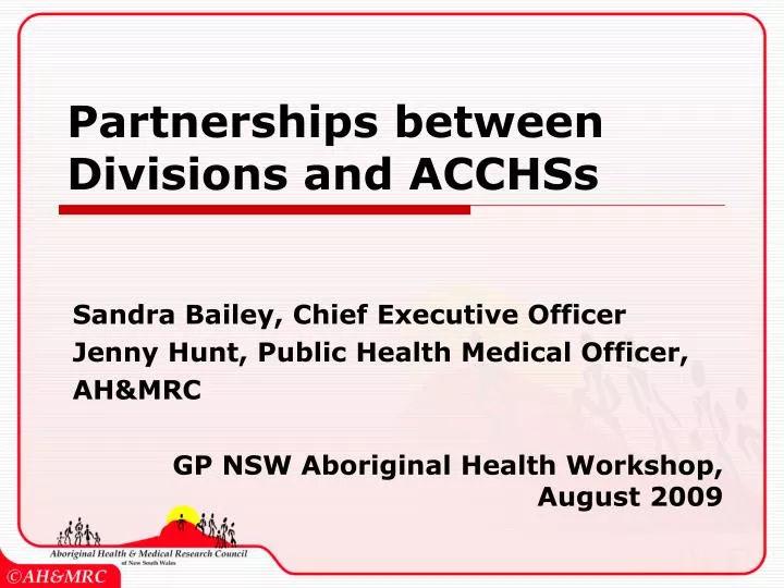partnerships between divisions and acchss