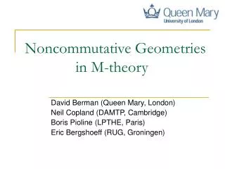 Noncommutative Geometries in M-theory