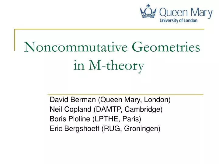 noncommutative geometries in m theory