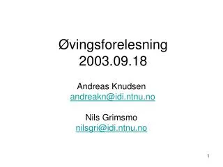 vingsforelesning 2003 09 18