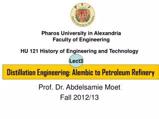 HU 121 History of Engineering and Technology