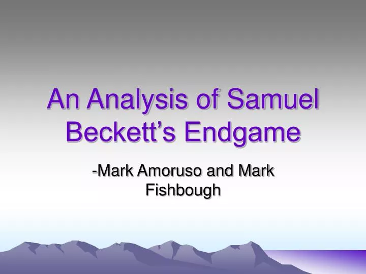 an analysis of samuel beckett s endgame