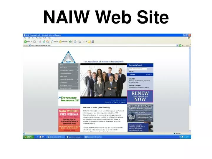 naiw web site