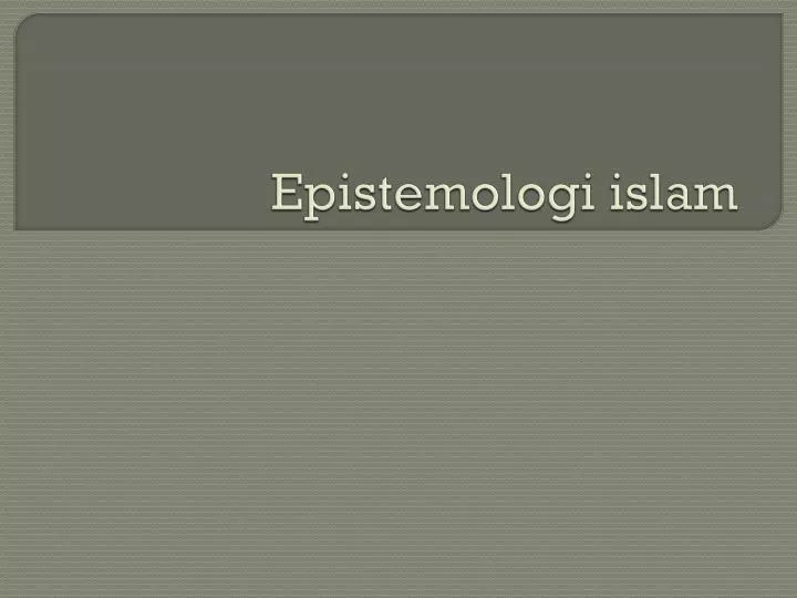 epistemologi islam