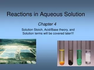 Reactions in Aqueous Solution