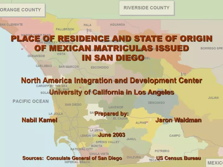 place of residence and state of origin of mexican matriculas issued in san diego