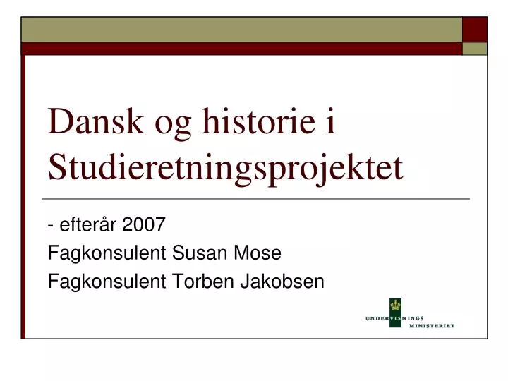 dansk og historie i studieretningsprojektet