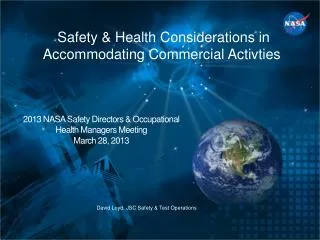 Safety &amp; Health Considerations in Accommodating Commercial Activties