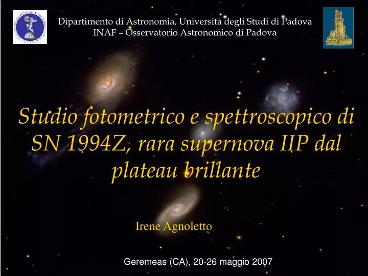 studio fotometrico e spettroscopico di sn 1994z rara supernova iip dal plateau brillante