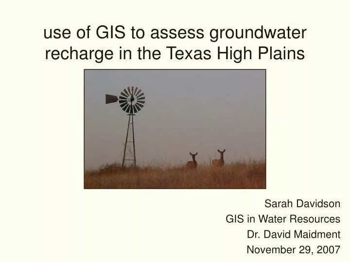 use of gis to assess groundwater recharge in the texas high plains