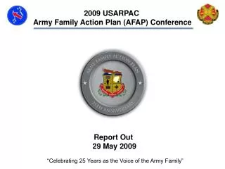 Report Out 29 May 2009