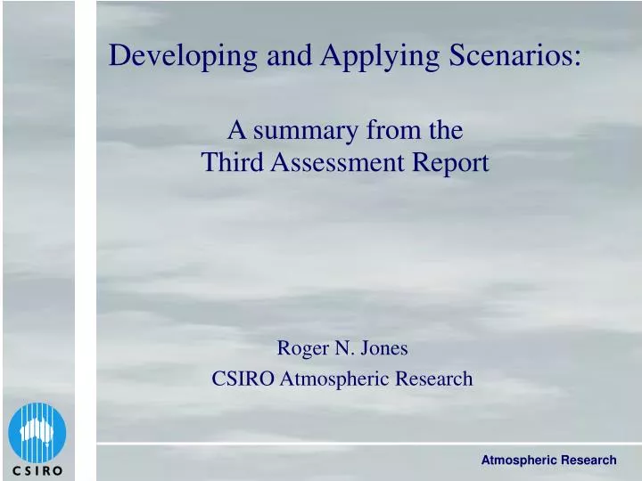 developing and applying scenarios a summary from the third assessment report