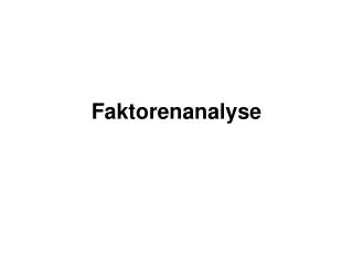 faktorenanalyse