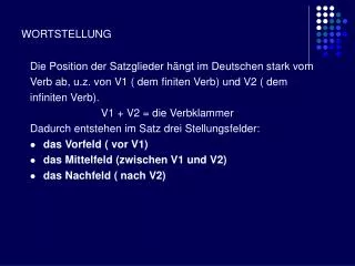 wortstellung